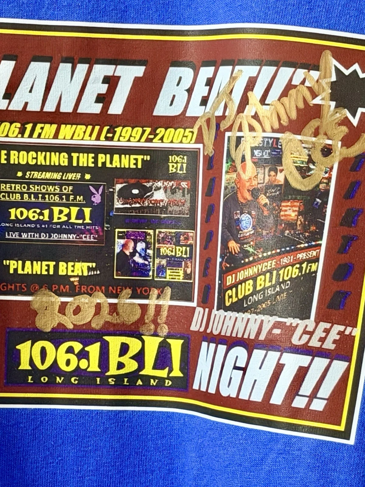 “CLUB BLI 106.1 FM NIGHT” AUTOGRAPHED TEE “SHOWWORN” BY LEGENDARY N.Y. DJ SPICE, изображение 4