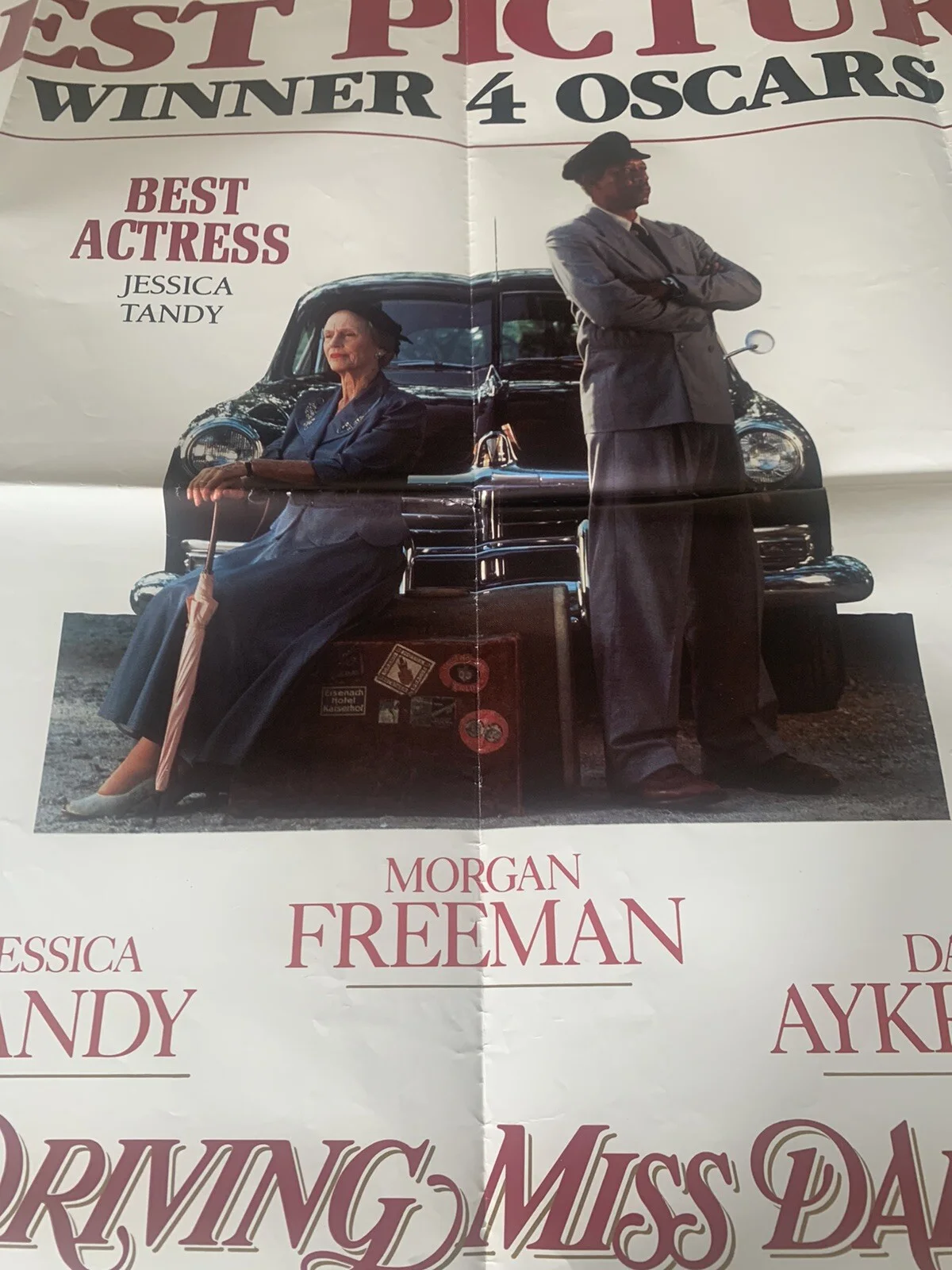 DRIVING MISS DAISY Original Quad Cinema Morgan Freeman Jessica Tandy, image 2