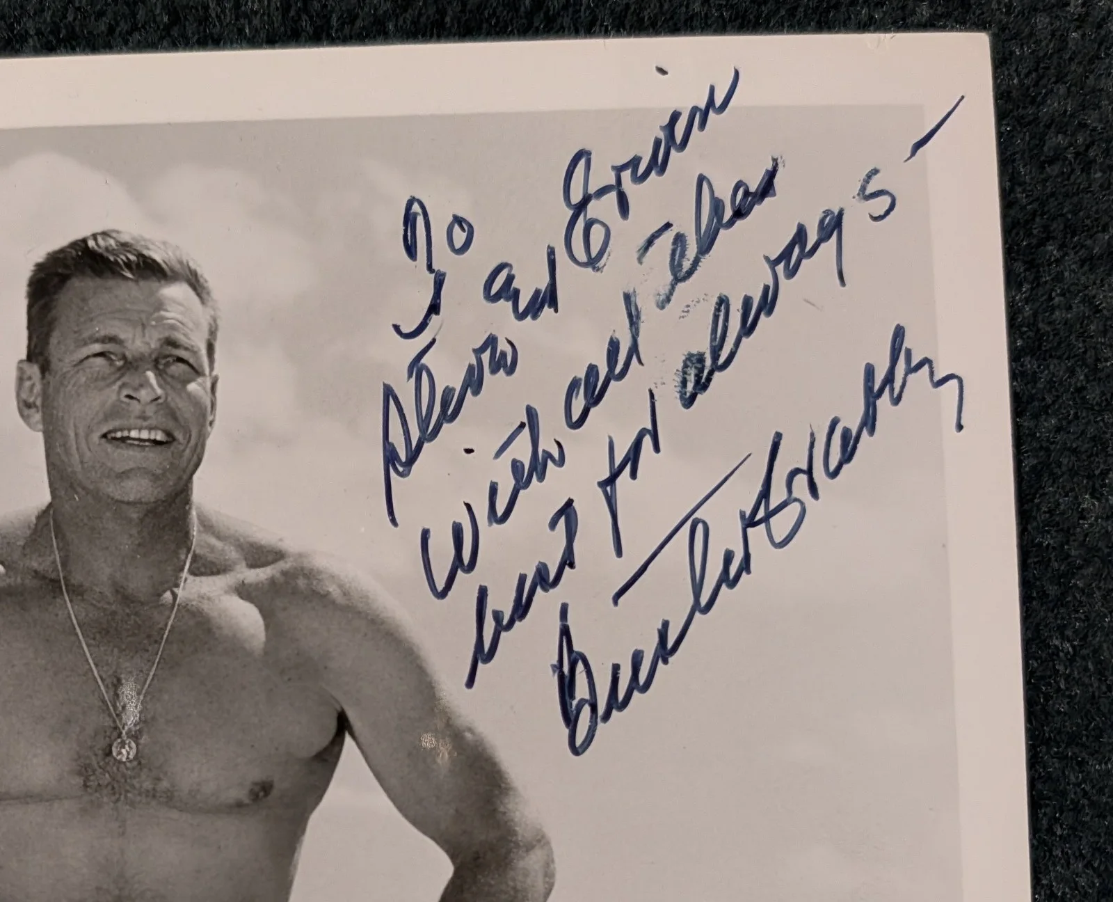 Buster Crabbe — SEXY BARE-CHESTED BUSTER CRABBE AUTOGRAPHED 7 7/8x10 STILL PHOTO! FLASH GORDON!, image 2