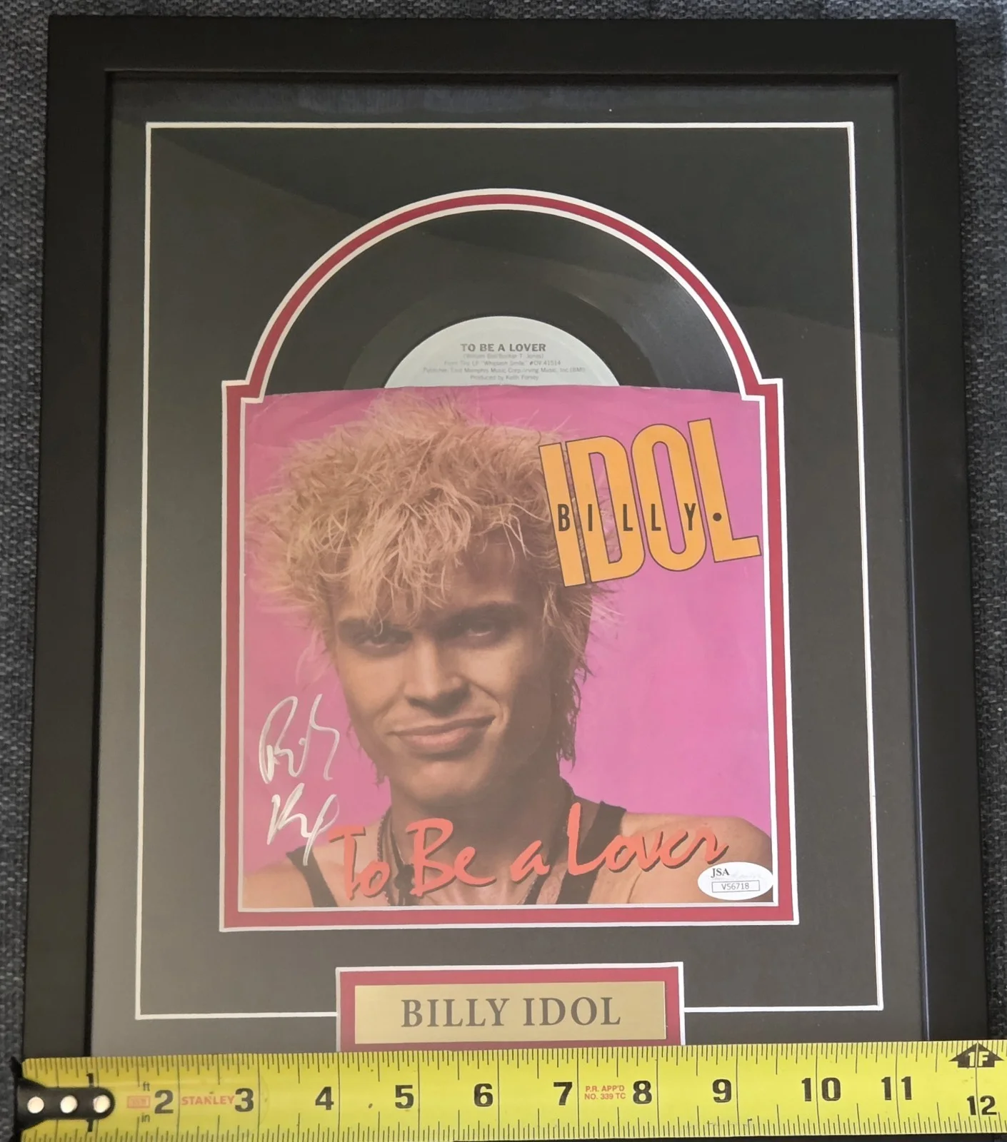 BILLY IDOL 45 RECORD DISPLAY JSA COA SIGNED MUSIC LOVER AUTOGRAPHED PRESENT GIFT, image 2