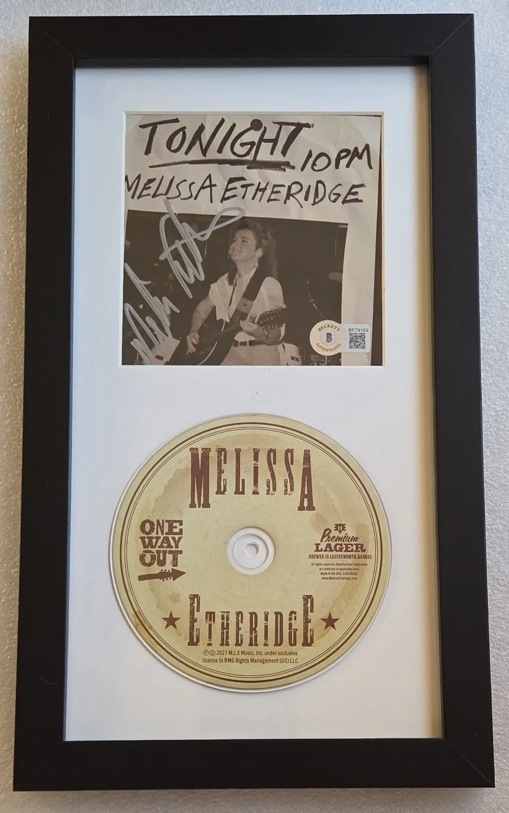 MELISSA ETHERIDGE CD DISPLAY BECKETT BAS AUTOGRAPHED COA SIGNED PRESENT GIFT, image 2