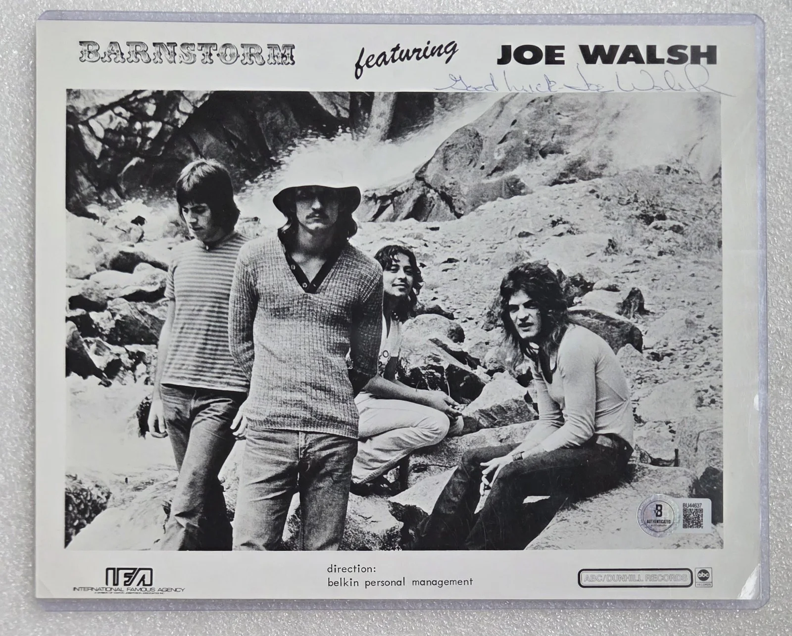 JOE WALSH SIGNED BECKETT BAS COA 8X10 PROMO PHOTO THE EAGLES MUSIC AUTOGRAPHED, изображение 2