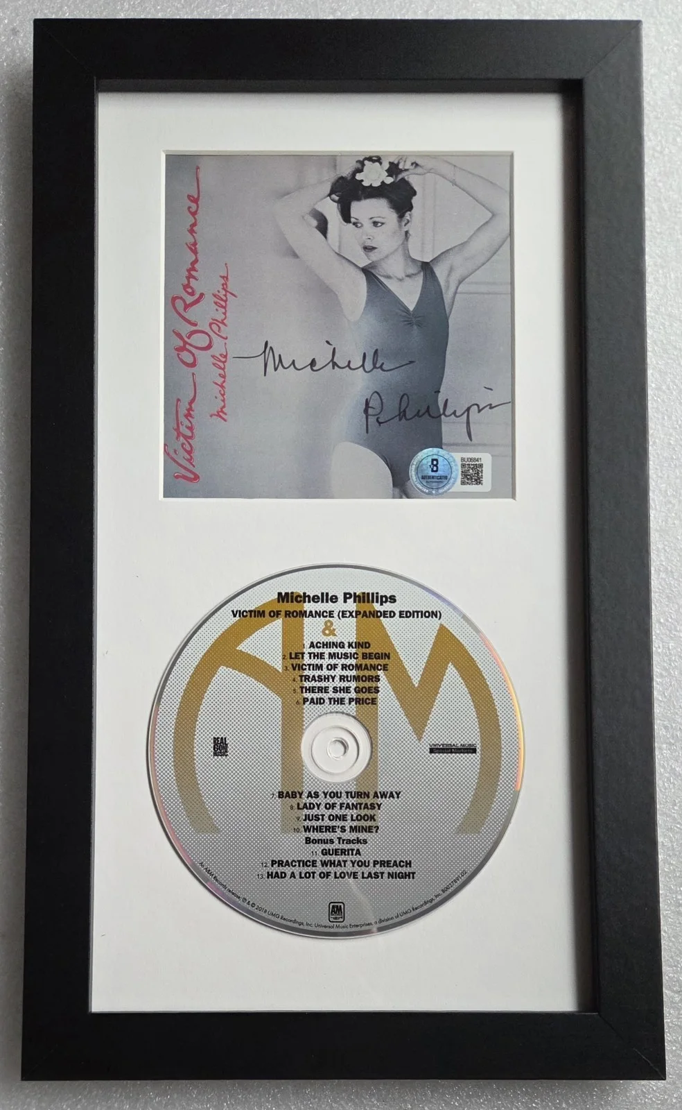 MICHELLE PHILLIPS CD DISPLAY AUTOGRAPHED BECKETT COA SIGNED PRESENT GIFT, image 2