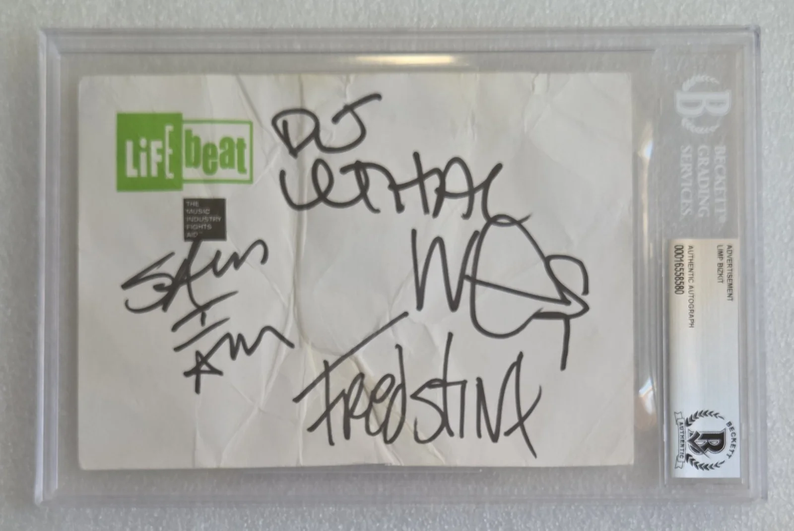 LIMP BIZKIT SIGNED BECKETT BAS COA AUTOGRAPHED SAM RIVERS SLABBED FRED DURST, image 5