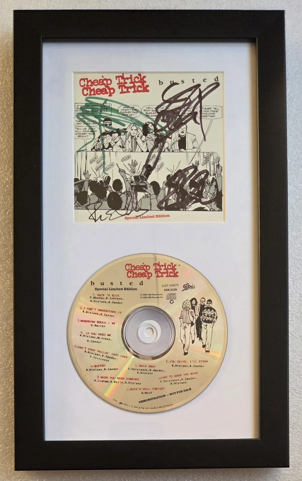 CHEAP TRICK AUTOGRAPHED CD DISPLAY BECKETT BAS LOA COA SIGNED BAND PRESENT GIFT, image 2