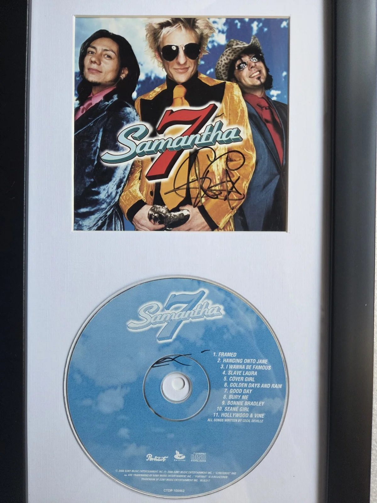 CC DEVILLE DISPLAY AUTOGRAPHED BECKETT BAS COA SAMANTHA 7 SIGNED POISON GIFT, image 2