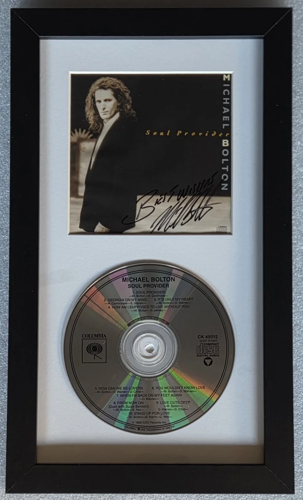 MICHAEL BOLTON CD DISPLAY AUTOGRAPHED BECKETT BAS COA SIGNED SOUL PRESENT GIFT, image 2