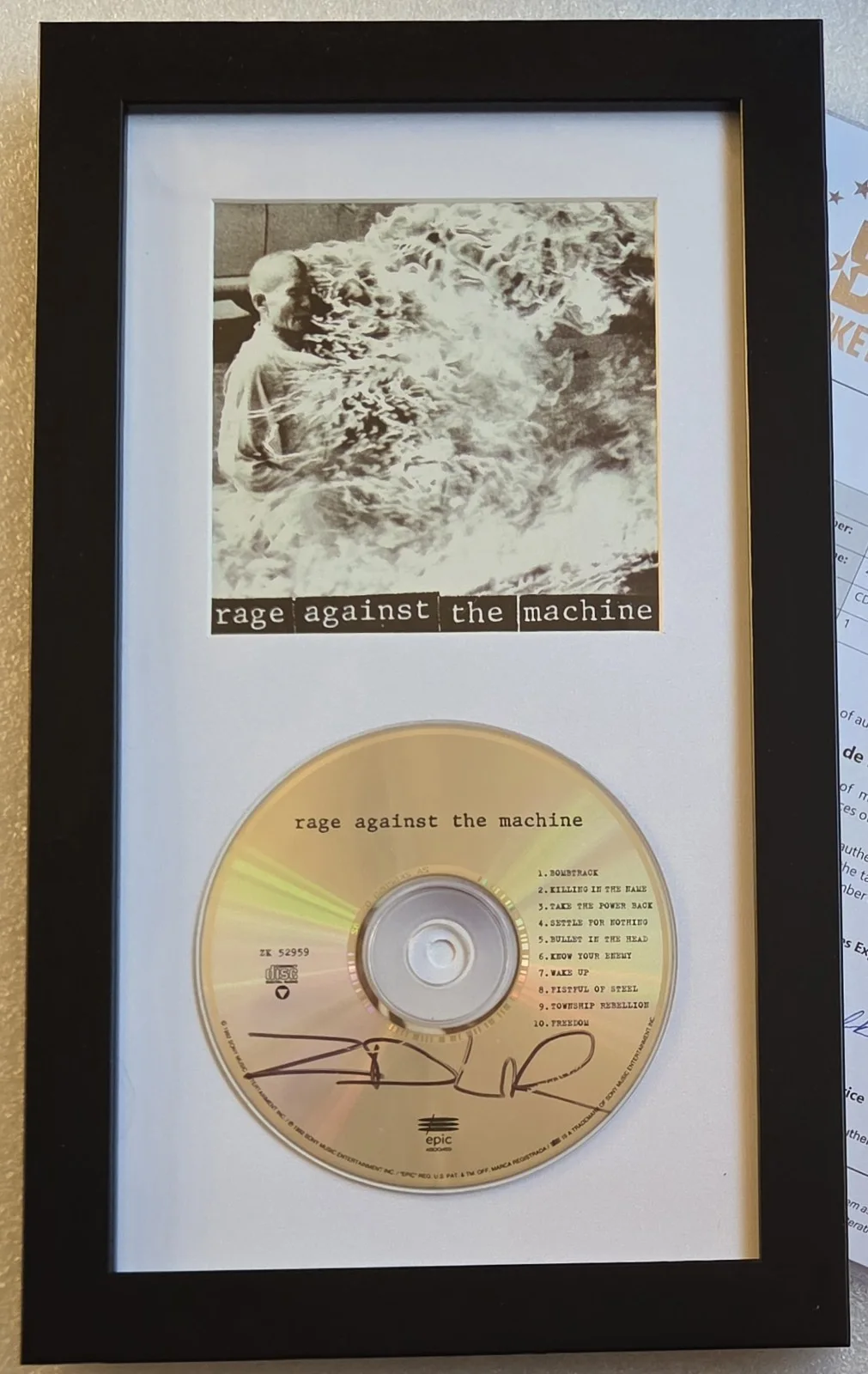 ZACK DE LA ROCHA SIGNED CD DISPLAY BECKETT LOA BAS AUTOGRAPHED RAGE MACHINE RATM, image 2