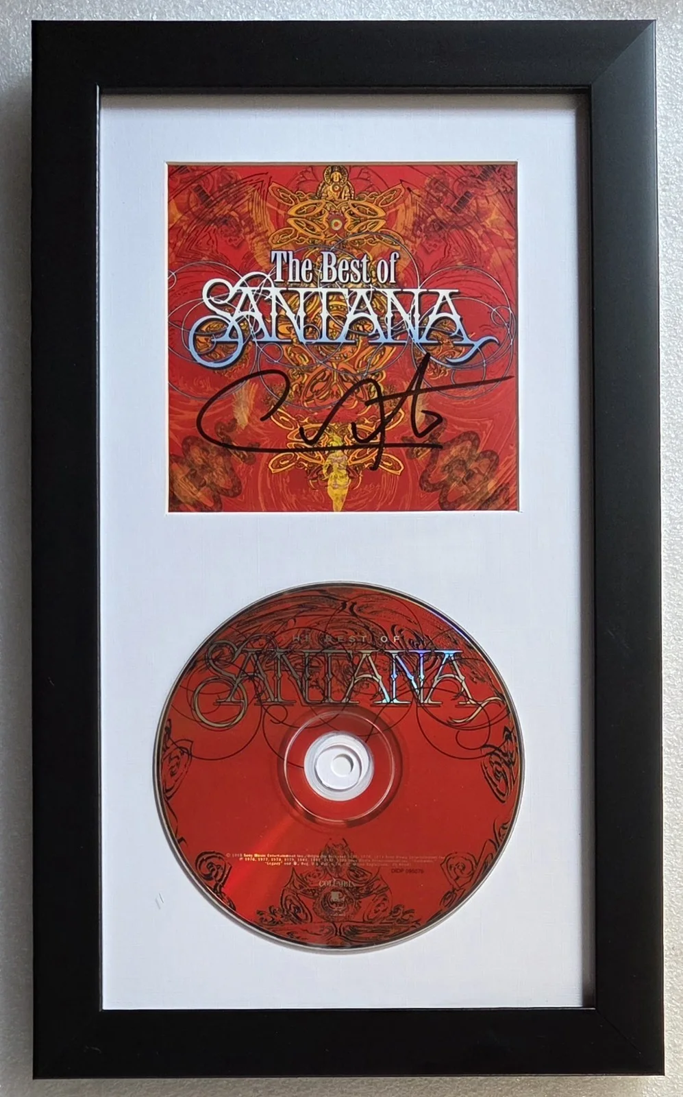 CARLOS SANTANA DISPLAY AUTOGRAPHED BECKETT BAS LOA COA SIGNED BAND PRESENT GIFT, image 2