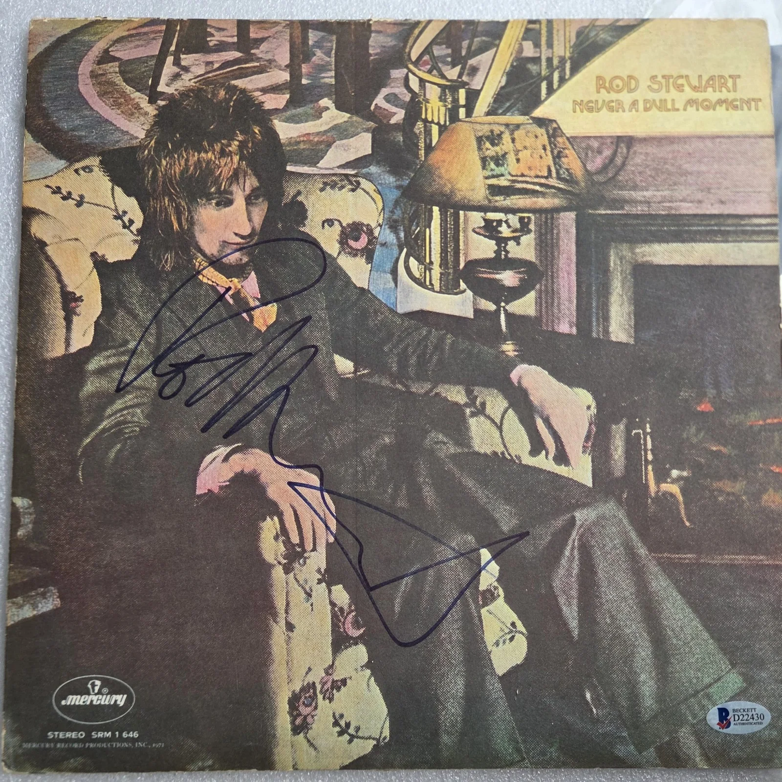 ROD STEWART AUTOGRAPHED ALBUM BECKETT BAS COA SIGNED RECORD VINYL NEVER A DULL, image 2