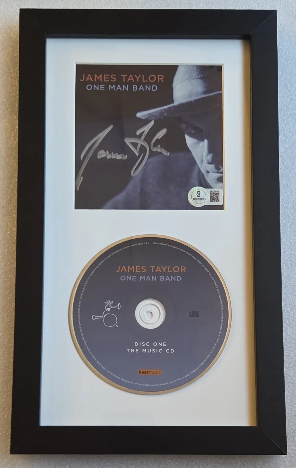 JAMES TAYLOR CD DISPLAY BECKETT BAS COA AUTOGRAPHED SIGNED BAND PRESENT GIFT, image 2