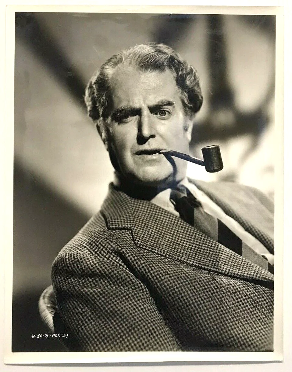 British Actor Jack Warner Studio Photo Smoking Pipe Funny Comic 1940s-1950s, image 2