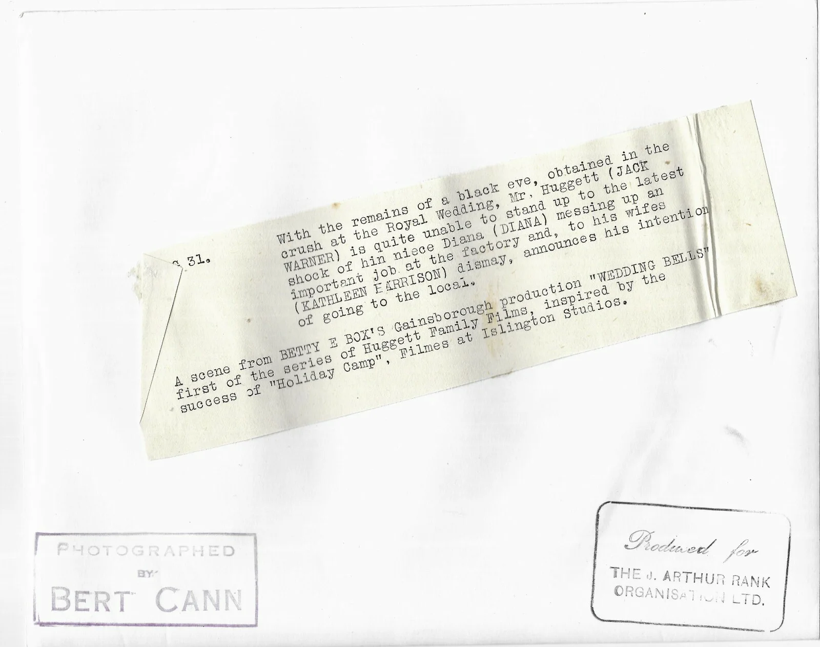 J.A Rank Film Studio Photo Huggetts Jack Warner Kathleen Harrison Kitchen 1948, изображение 3