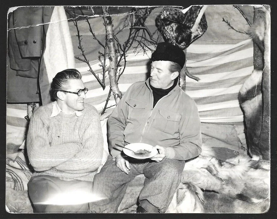 British Actor Jack Warner On Set Photos Valley Of Eagles Movie Film Lot 1951, изображение 2