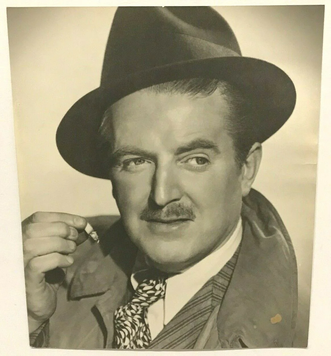 Matte Photo Jack Warner English Actor Cigarette Hat 12" x 10", image 2
