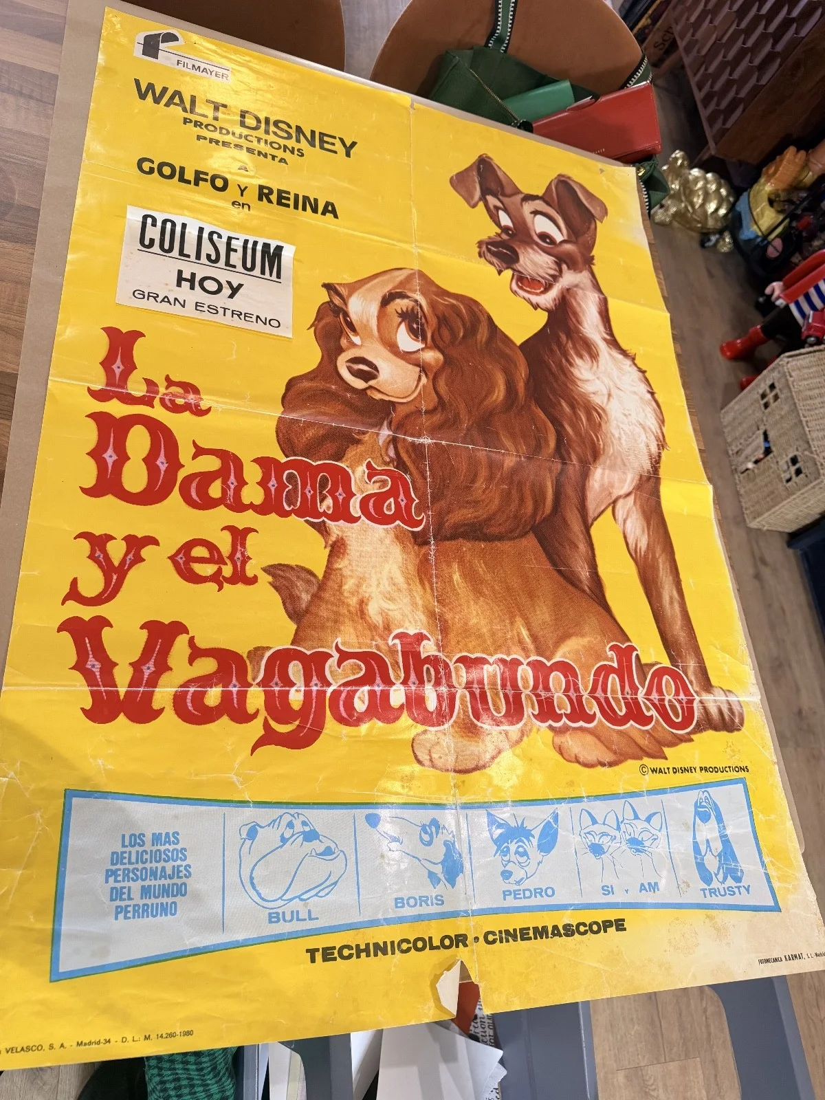 Vintage Spanish Lady and the Tramp Poster Disney Film poster XL, изображение 2