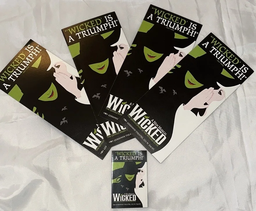 Wicked Playbill 5 Flyers Broadway Musical Lot Set, image 2