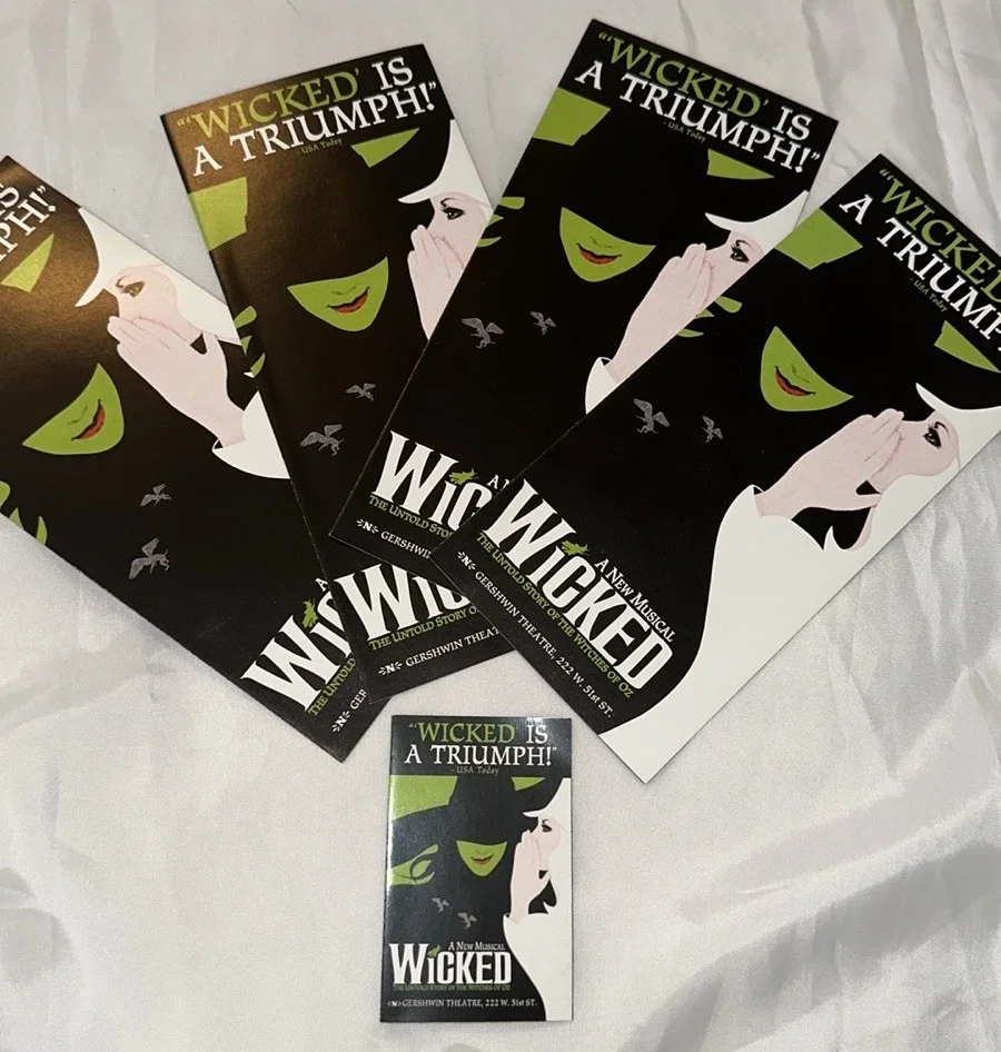Wicked Playbill 5 Flyers Broadway Musical Lot Set, image 3