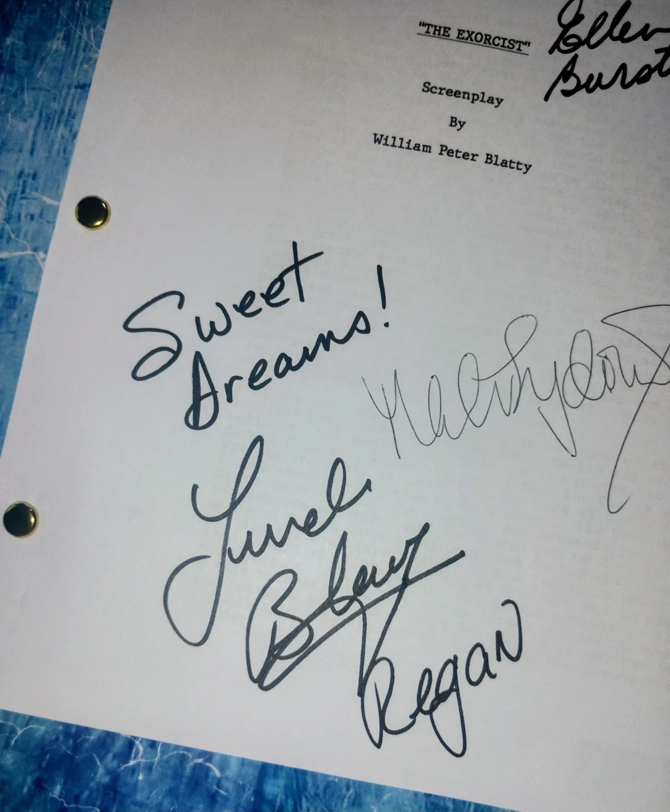 The Exorcist 3x Cast Hand Signed Script COA Ellen Burstyn NO US TARIFFS, image 4
