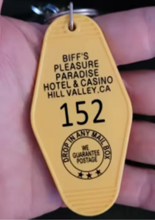 Biffs Pleasure Palace Back to Future Keyring, image 2