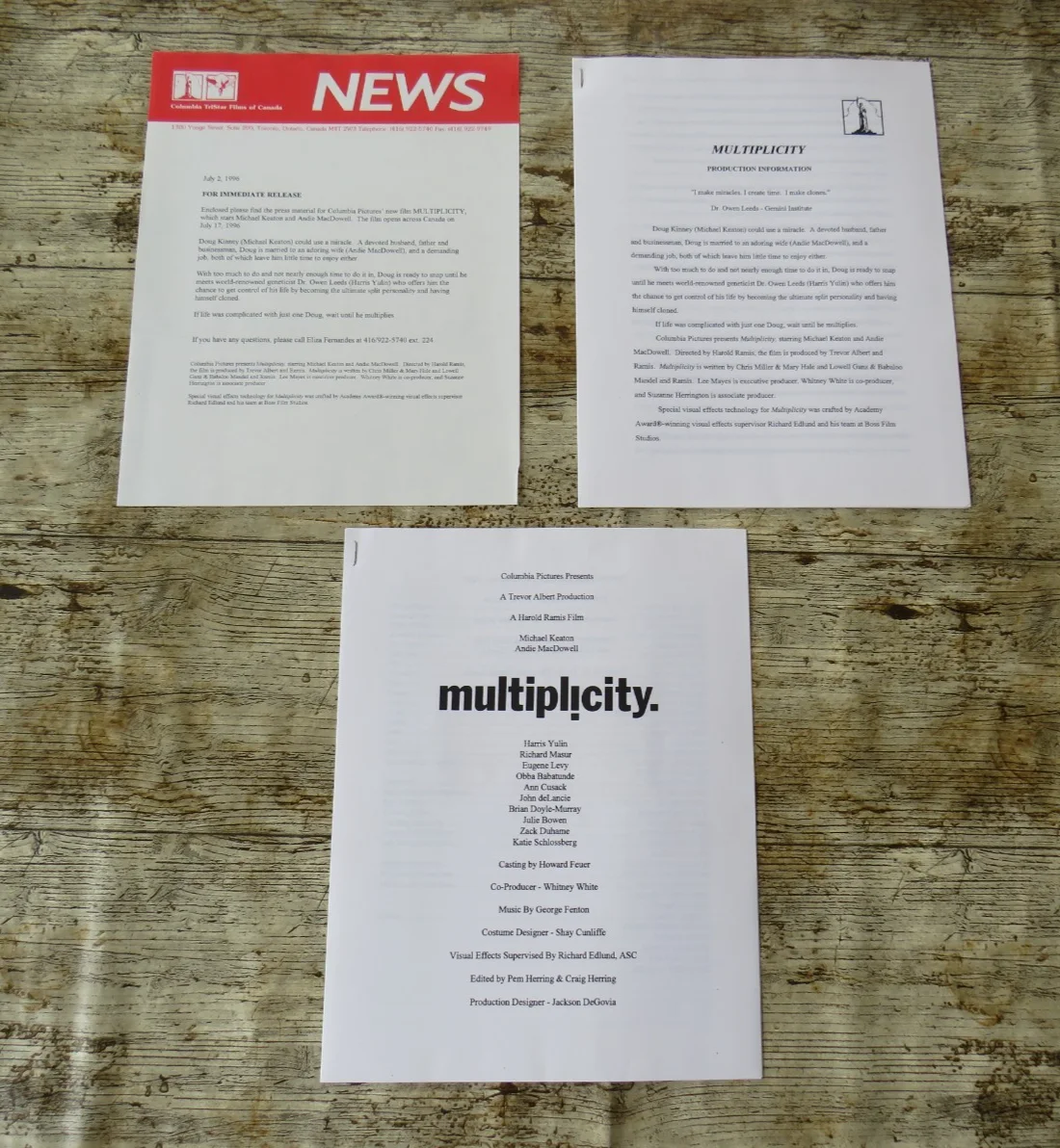 MULTIPLICITY ORIGINAL 1996 CINEMA MOVIE PRESS KIT Michael Keaton 10 PHOTOS, изображение 3