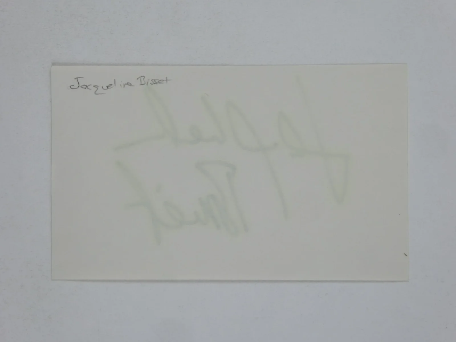 Jacqueline Bisset — Jacqueline Bisset Signed Autographed 3x5 Index Card Murder on the Orient Express, image 2