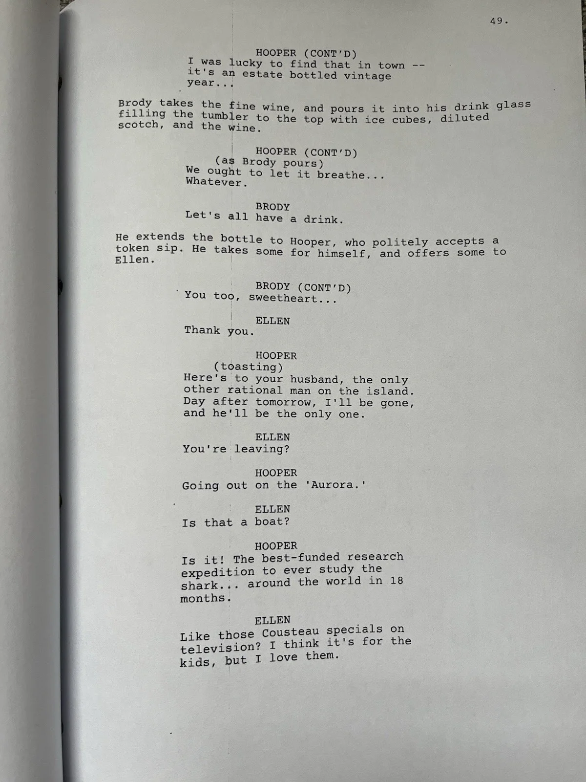 Jaws Film Script. Richard Dreyfuss, Roy Scheider, Robert Shaw., image 2