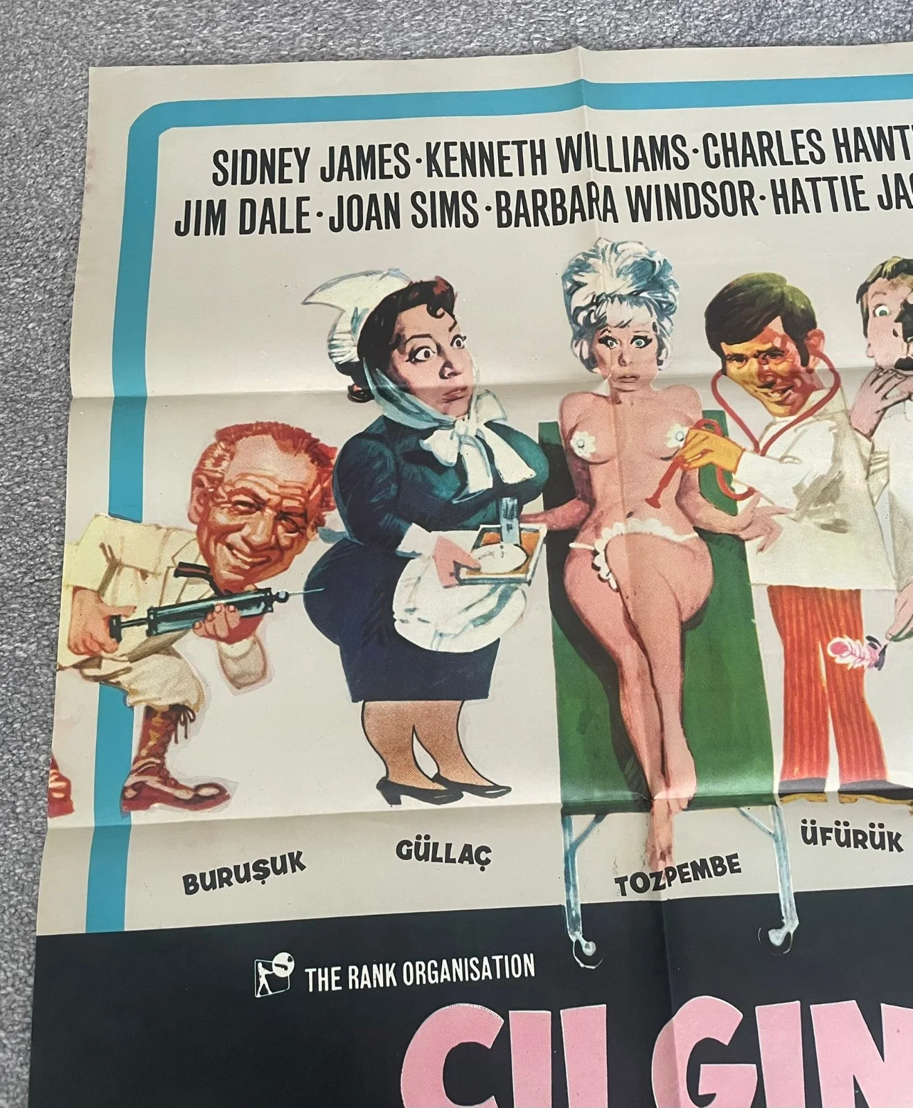 A very Rare original Turkish One Sheet Film Poster for CARRY ON AGAIN DOCTOR, изображение 5