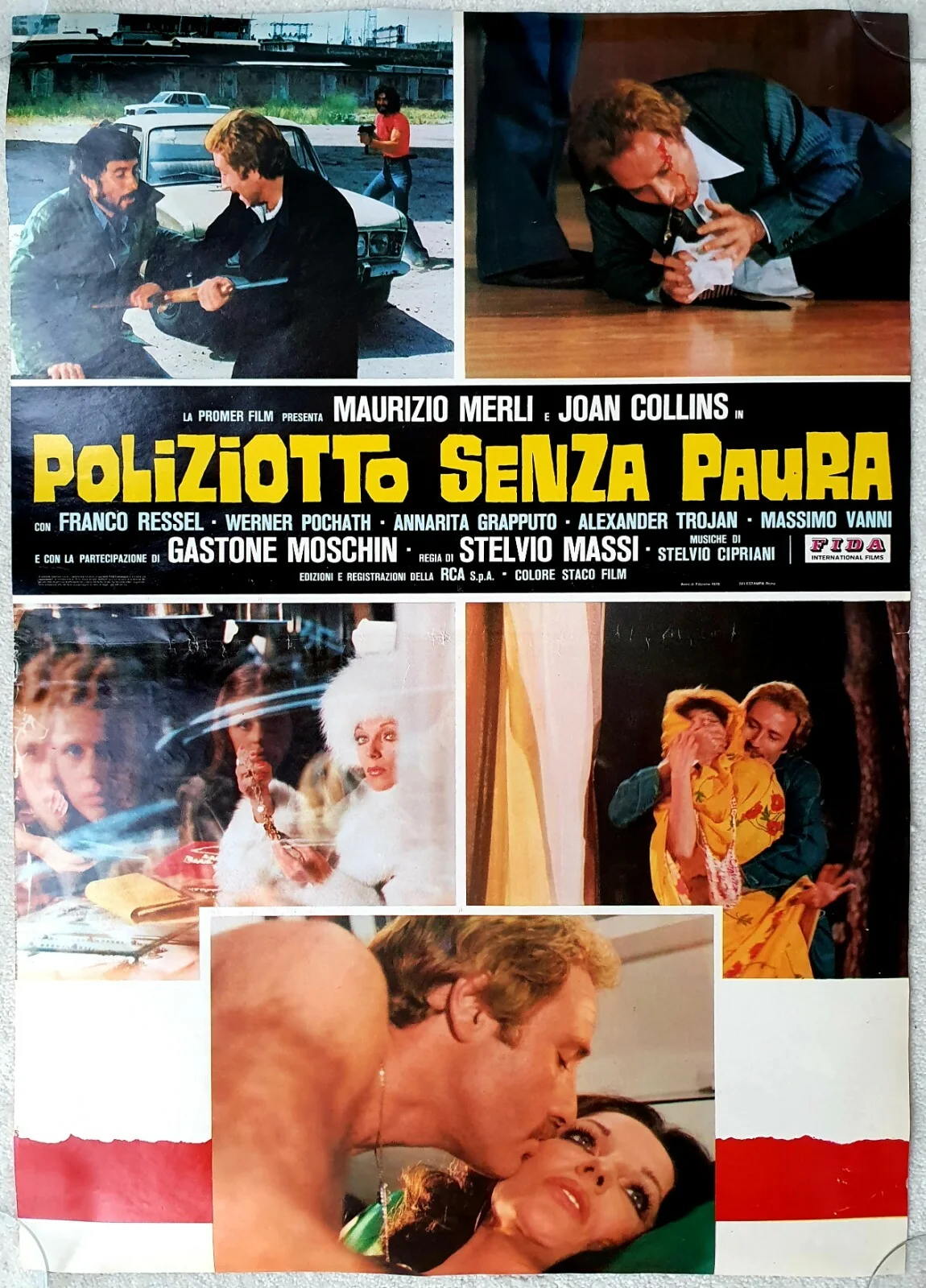 SET OF 8 ORIGINAL 1978 ITALIAN FOTOBUSTA POSTERS - MAURIZIO MERLI - JOAN COLLINS, изображение 3