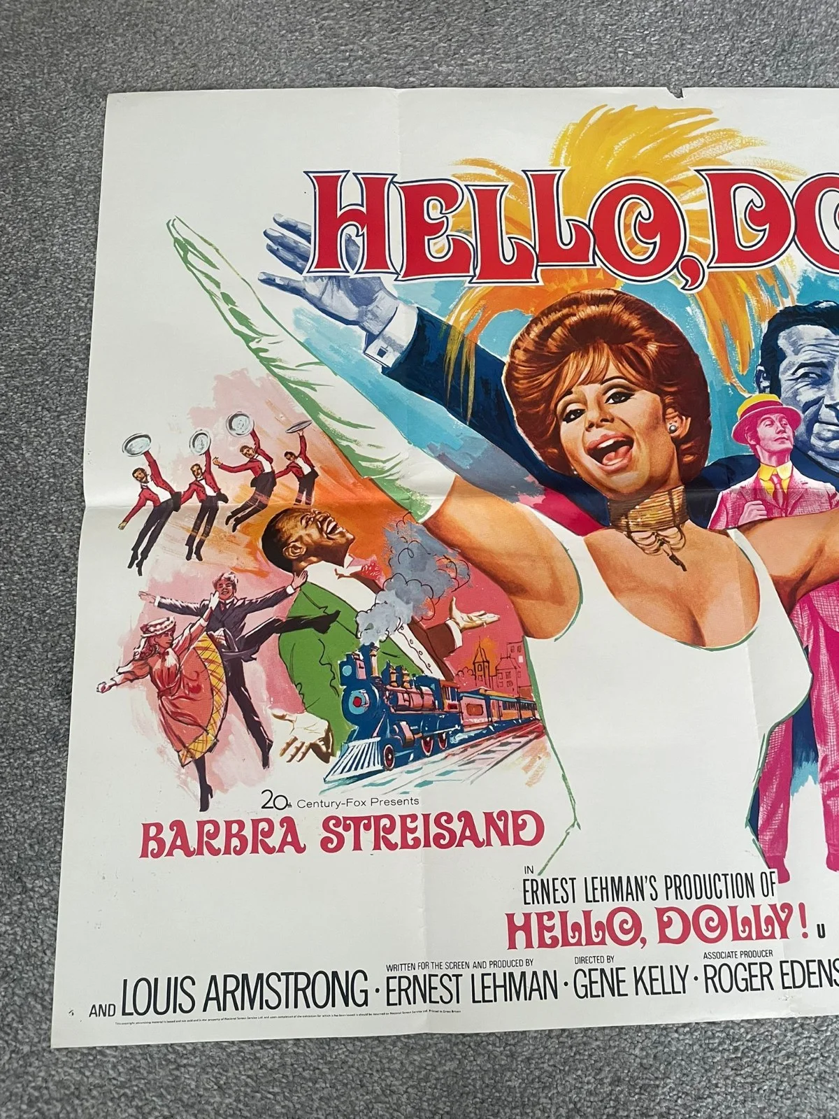 A fabulous original Vintage HELLO DOLLY 1969 UK QUAD Cinema Film Poster, изображение 2
