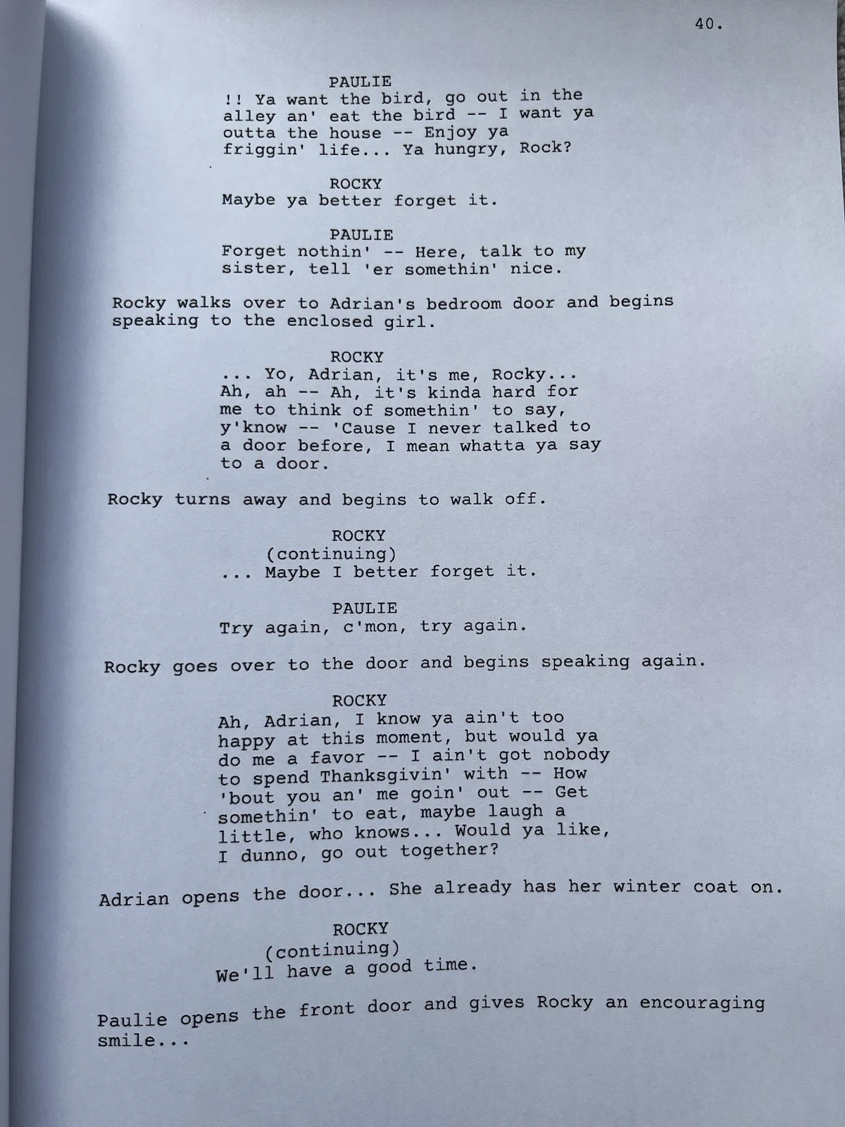 Rocky Film Script / Screenplay. Sylvester Stallone., image 2