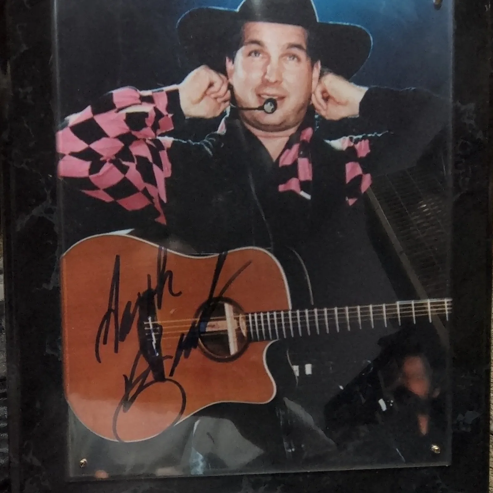 Signed Framed Autographed Country Musician Photo w/ Guitar - Original, image 2