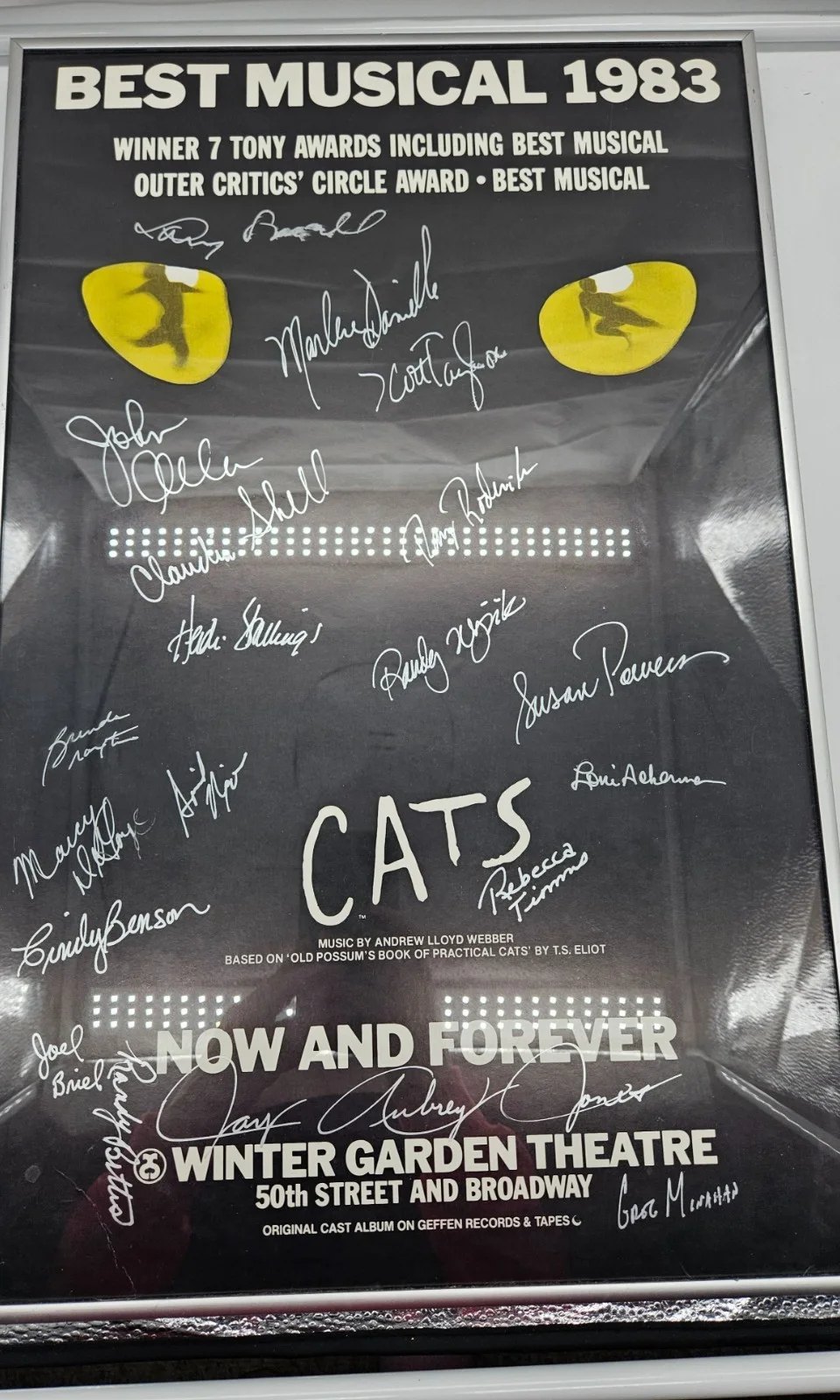 CATS Best Musical 1983 Original Broadway Poster Signed Autographed, image 2