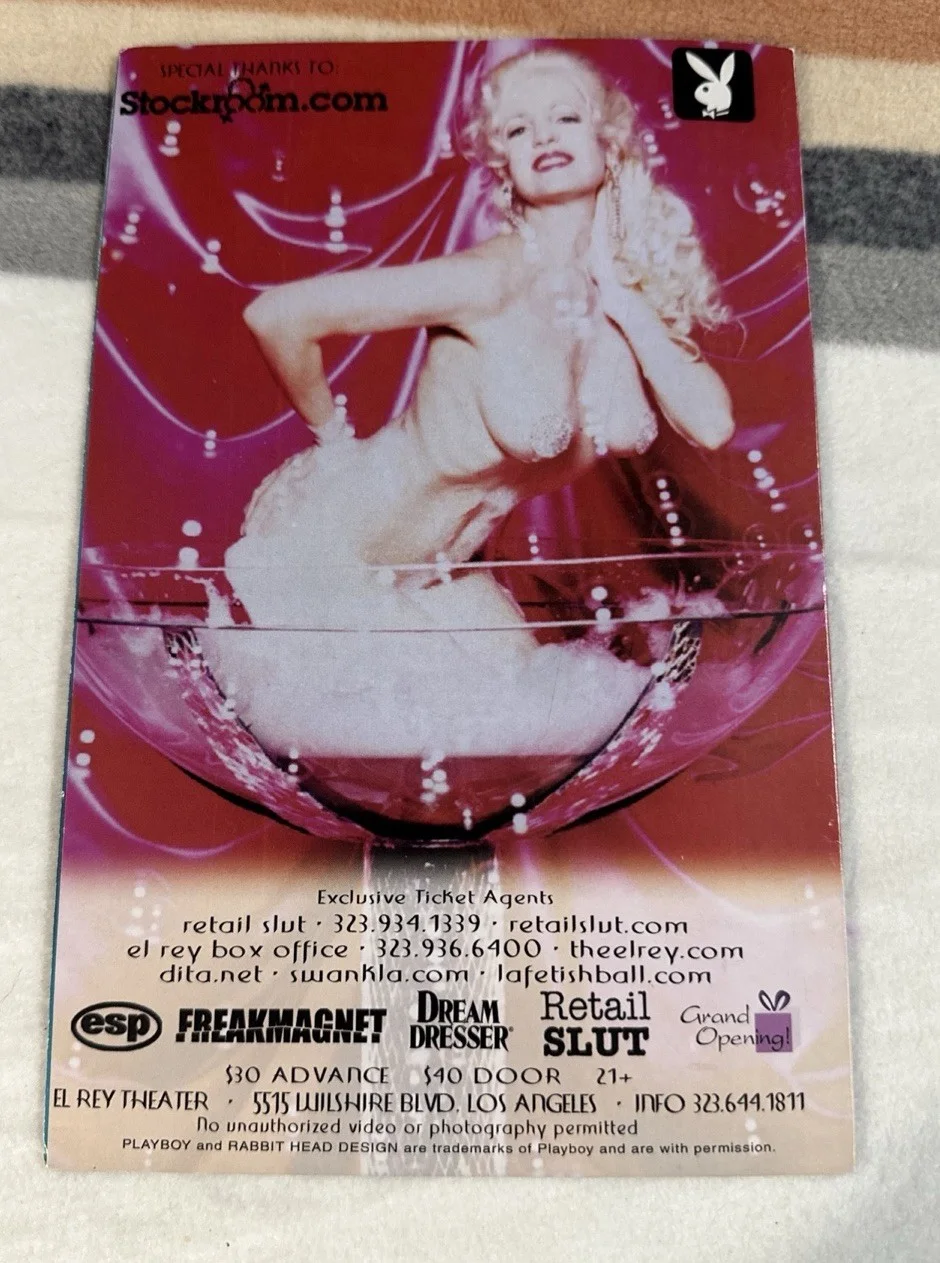 VTG Playboy Swank Burlesque Show Dita Von Teese 2002 Program Flyer! Rare!, image 4
