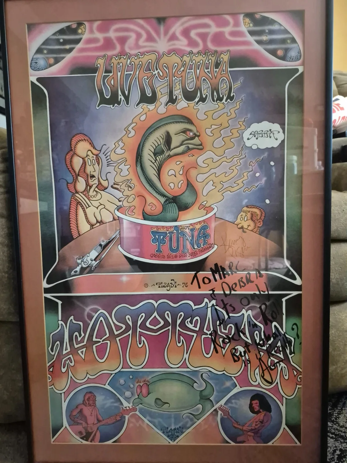 HOT TUNA at THE PALLADIUM CONCERT NYC POSTER Signed JORMA and artist Ken Pisani, изображение 3