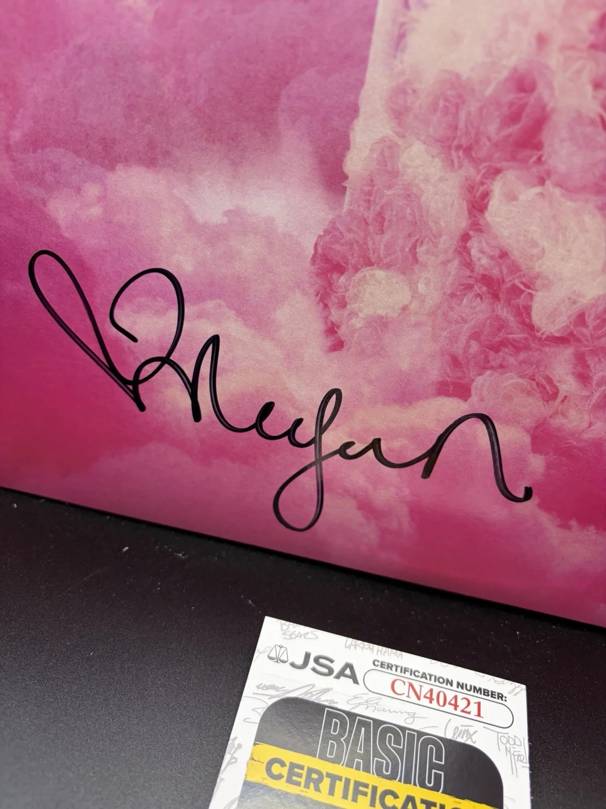 MEGAN MORONEY - Cloud 9: Megan's Signature Pink Signed Vinyl LP JSA COA, image 2