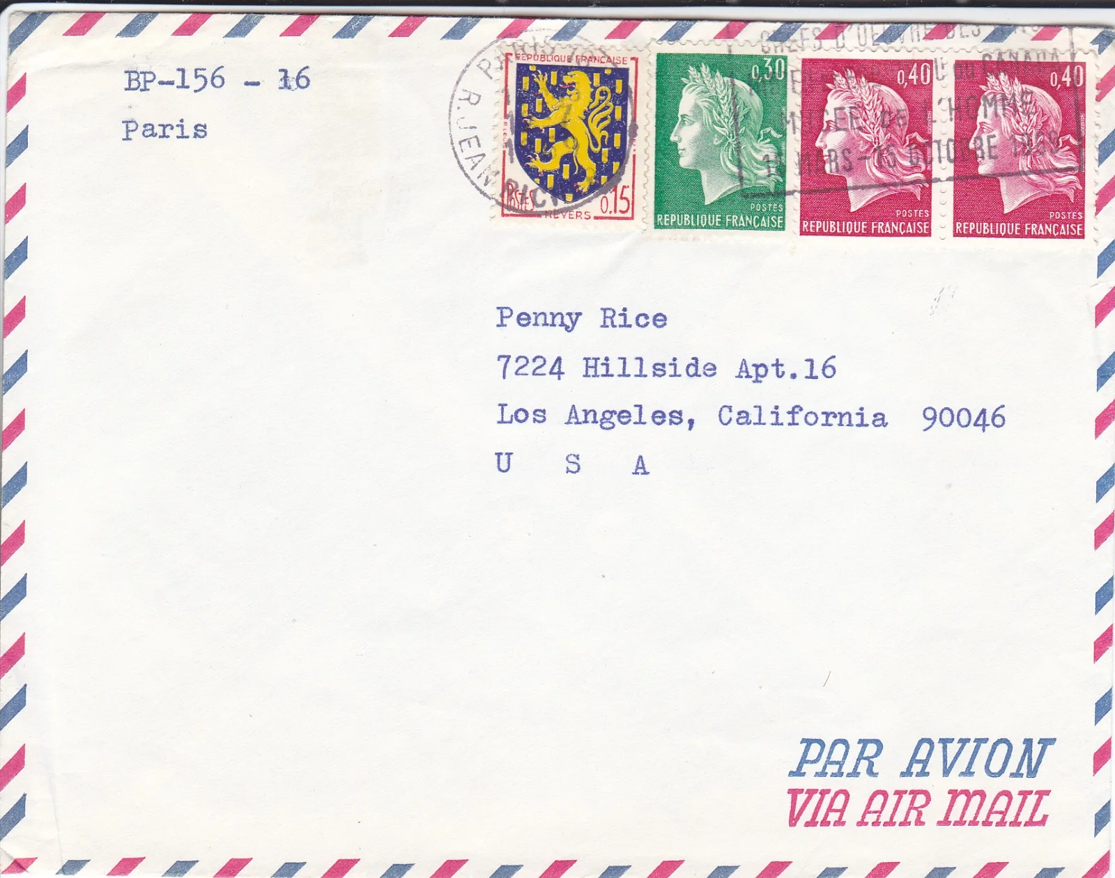 Olivia de Havilland — Letter from Olivia de Havilland to Jerry Lewis' secretary, Penny Rice 07-11-1969, изображение 2