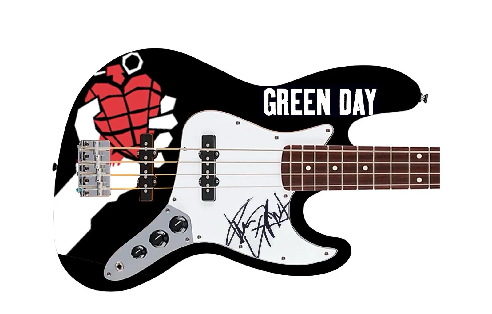 Mike Dirnt Signed Green Day American Idiot Electric Bass Guitar Custom, изображение 2
