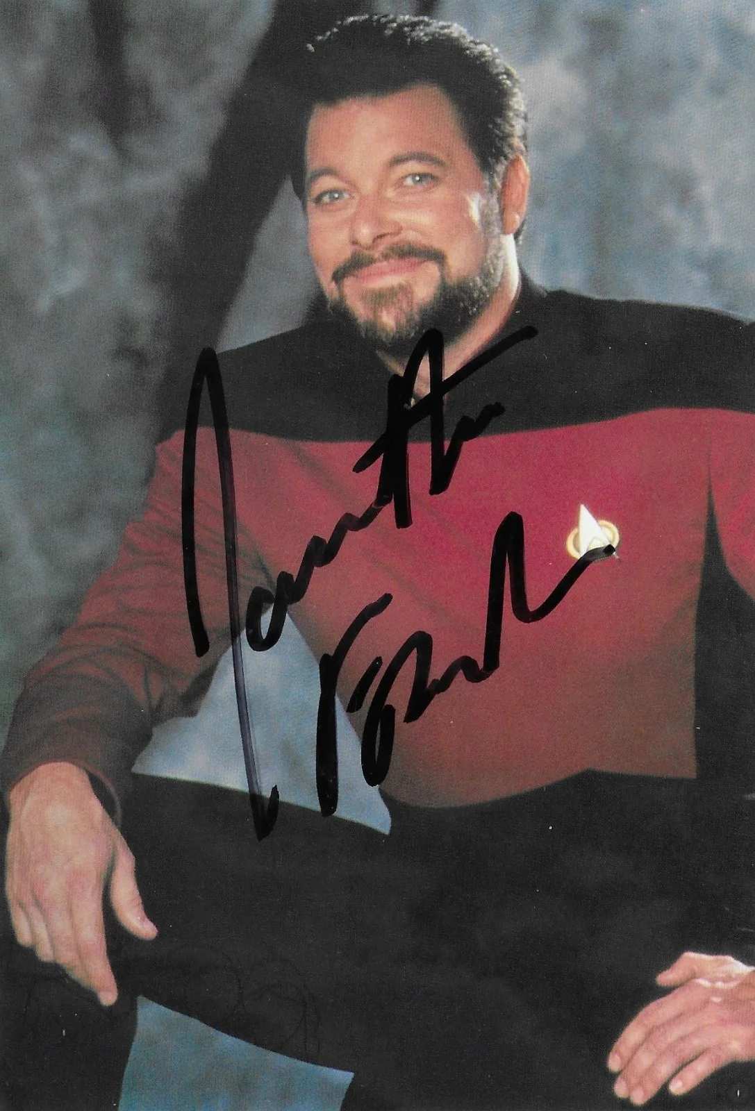Jonathan Frakes — Jonathan Frakes Signed Color 4x6 Postcard Star Trek The Next Generation COA