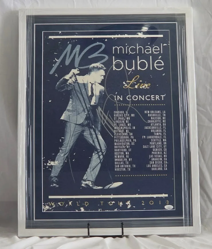 Michael Buble — Michael Buble signed poster2023 tour JSA Certified COA Framed