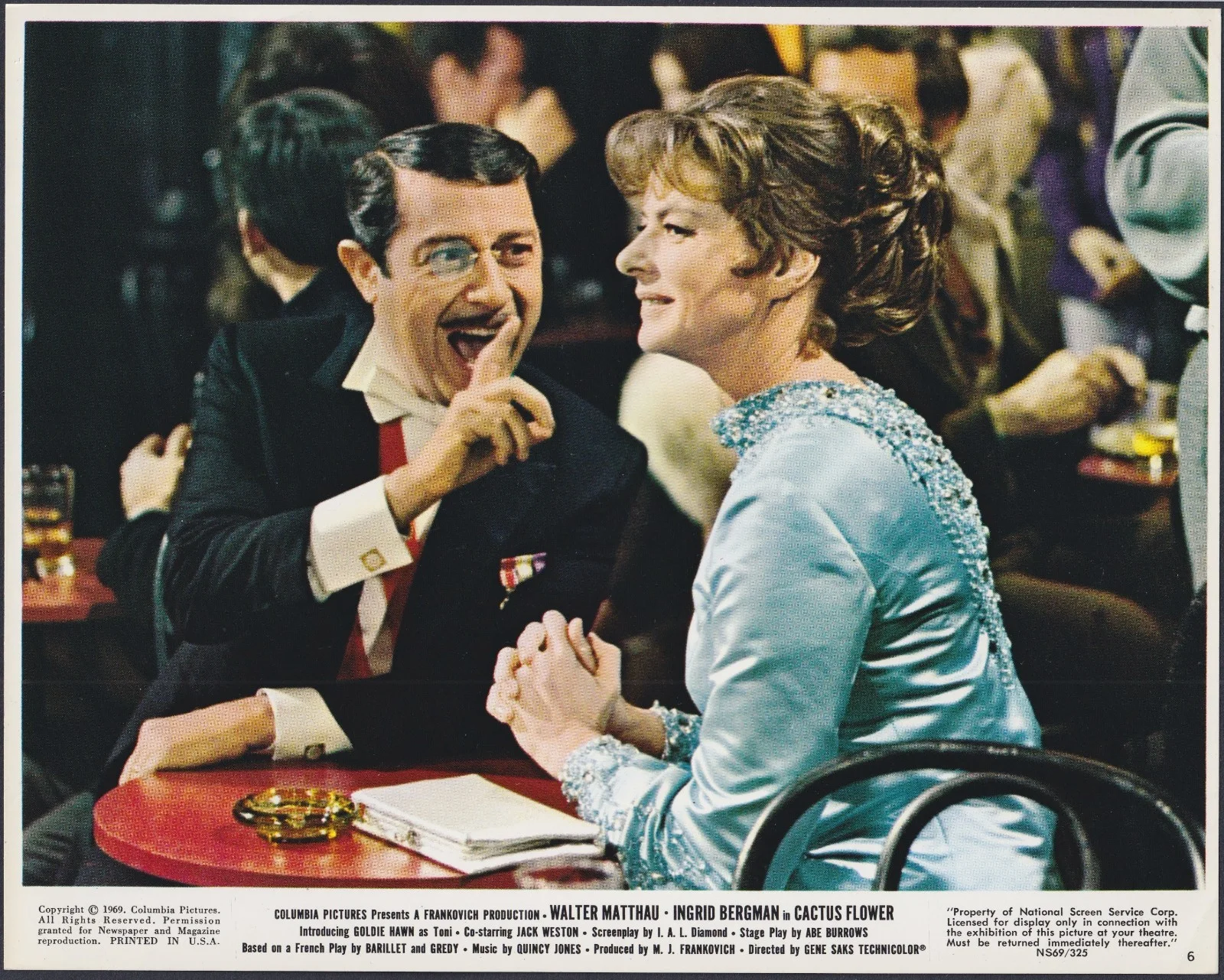 Cactus Flower 8x ORIGINAL UK FOH Lobby Cards Ingrid Bergman Goldie Hawn 1969, изображение 2