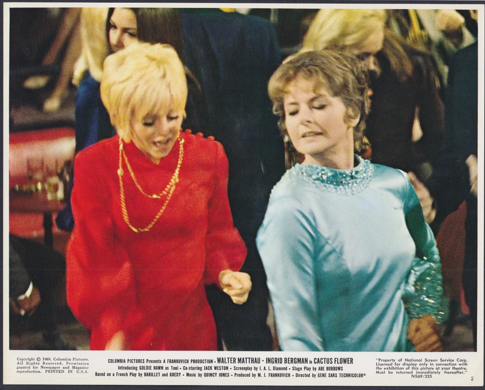 Cactus Flower 8x ORIGINAL UK FOH Lobby Cards Ingrid Bergman Goldie Hawn 1969, изображение 3