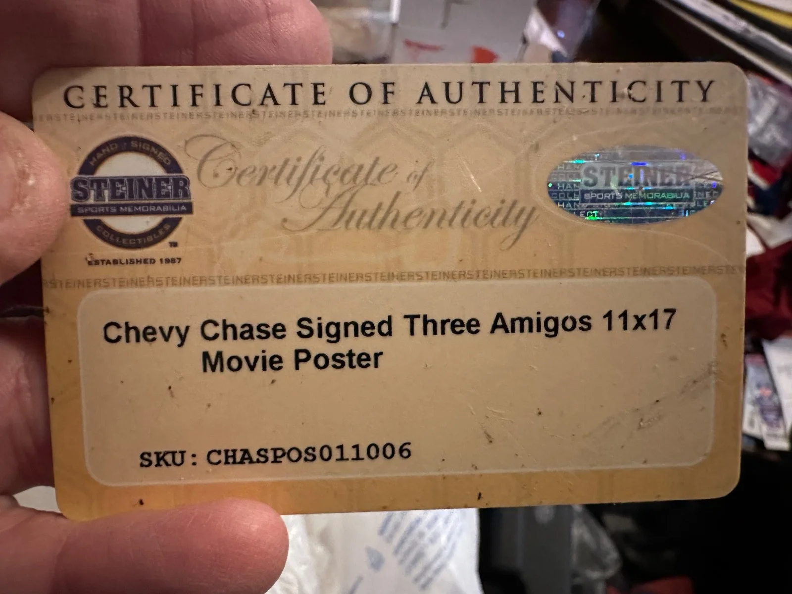 Steve Martin Chevy Chase Martin Short — THREE AMIGOS signed 11x17 poster Martin Chase Short Steiner Gtd pass JSA, image 3