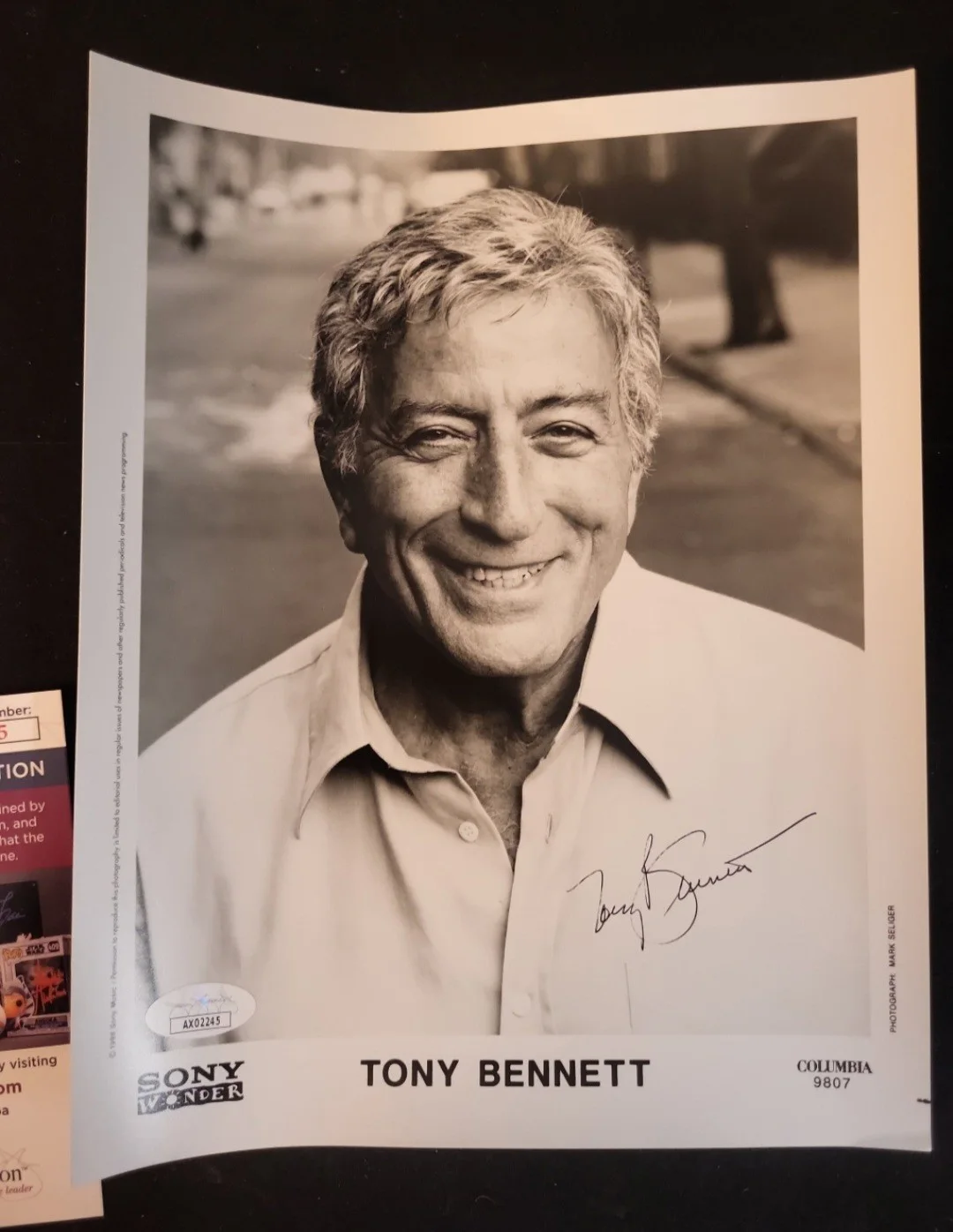 Tony Bennett Signed Promotional Photograph, JSA Authenticated, image 2