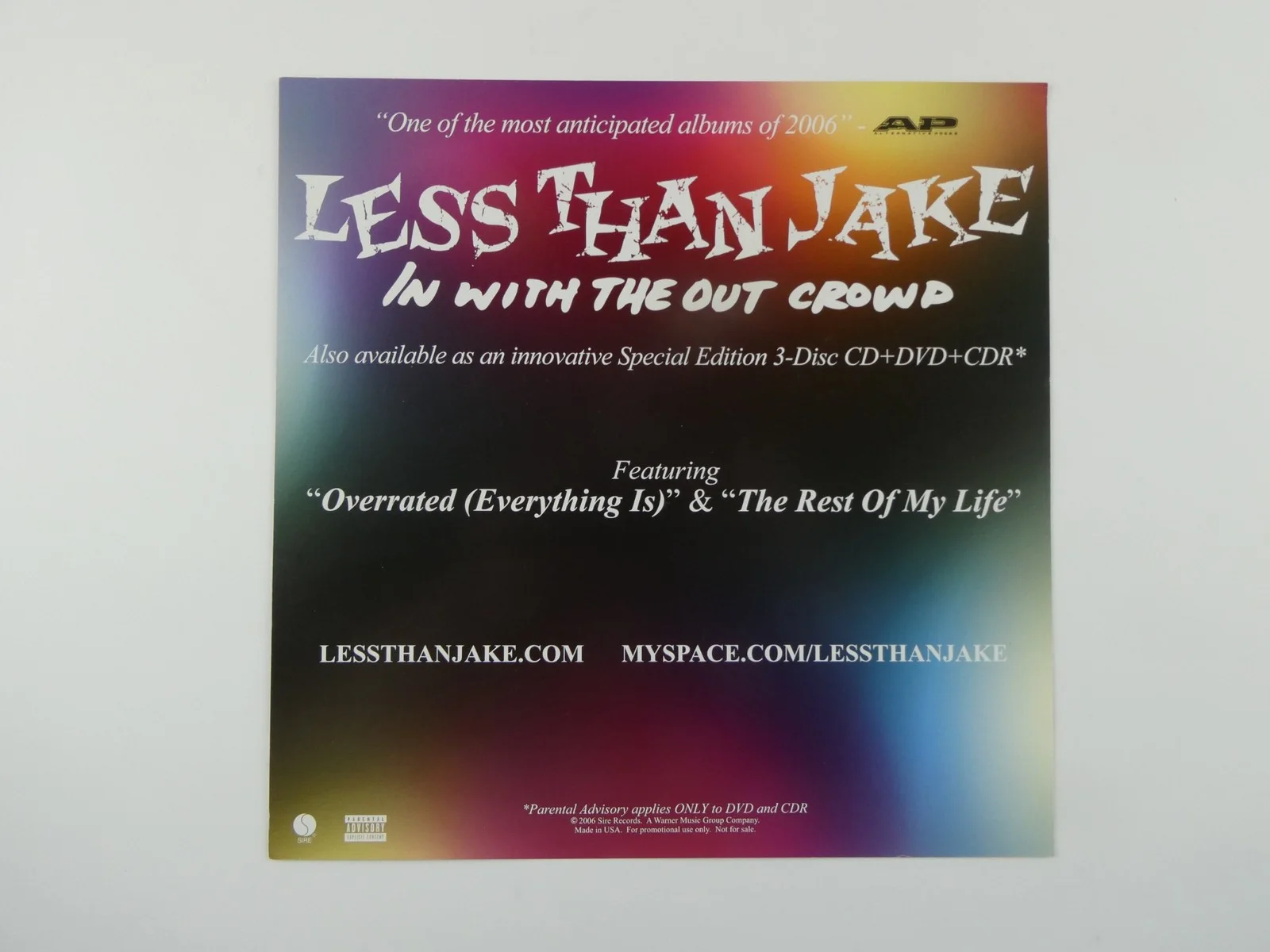 Less Than Jake Signed Album Flat 12x12 In With The Out Crowd Autographed, изображение 5