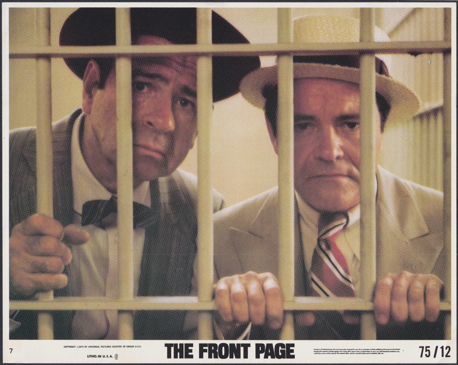 The Front Page 8x ORIGINAL UK FOH Lobby Cards Jack Lemmon Walter Matthau 1975, изображение 2