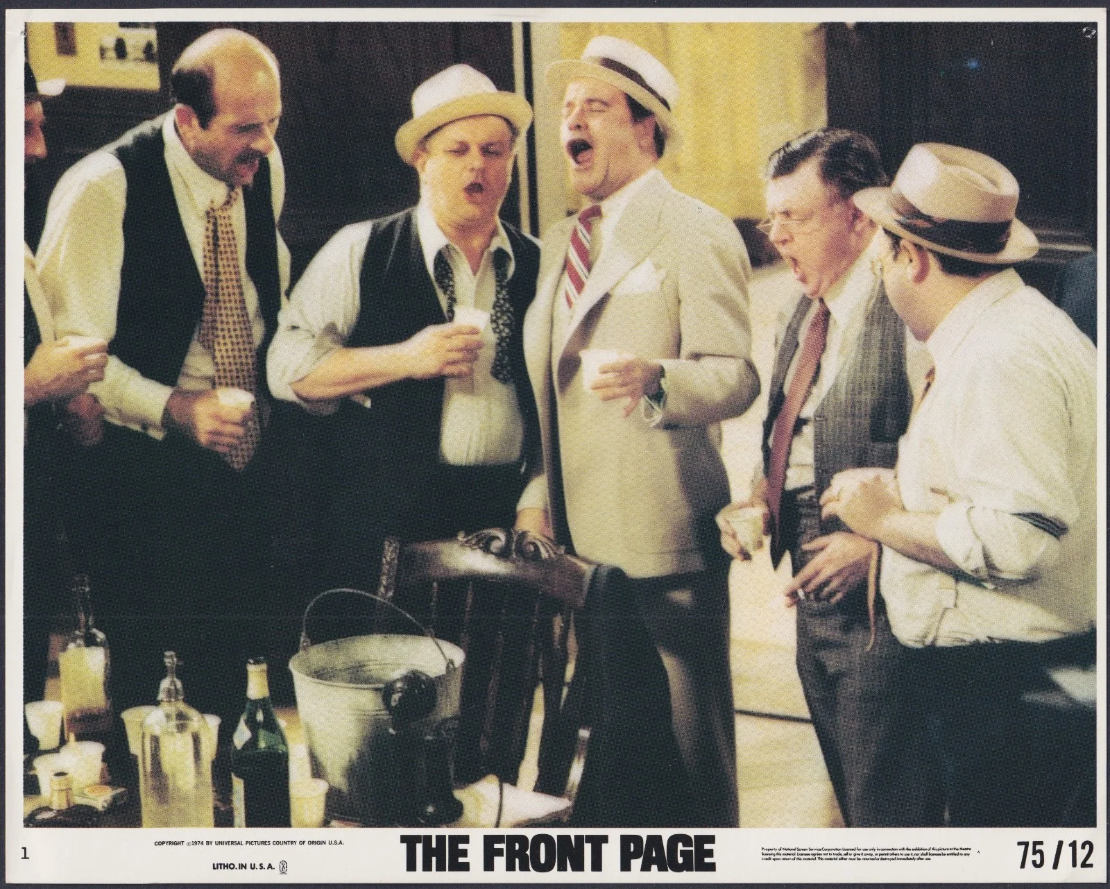 The Front Page 8x ORIGINAL UK FOH Lobby Cards Jack Lemmon Walter Matthau 1975, изображение 5