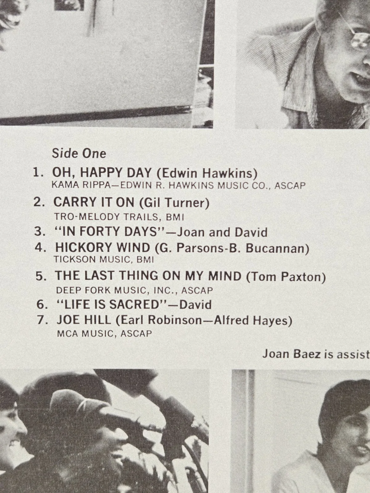 Folk Legend JOAN BAEZ Signed "CARRY IT ON" Original Soundtrack Album (VSD-79313), image 4
