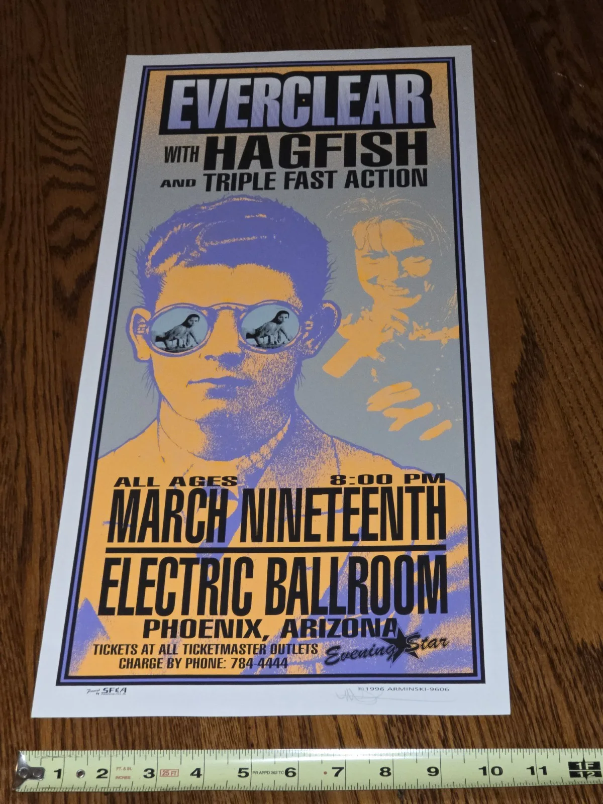 Everclear Hagfish Concert Poster Pheonix Arizona Signed By Mark Arminski Poster, изображение 2