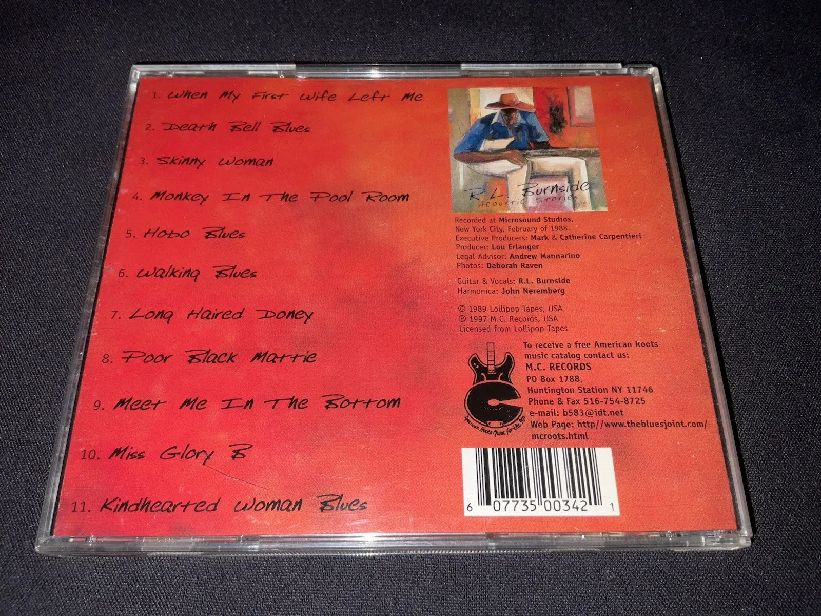 R.L.Burnside Signed Acoustic Stories Cd Cover Mint Rare, image 2